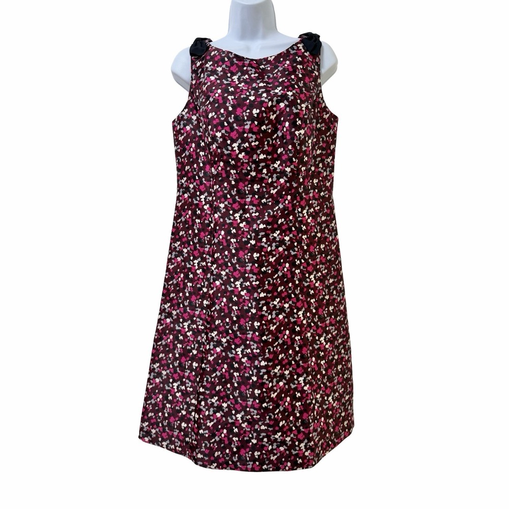 RSVP Talbots Taffeta Bow Fit & Flare Knee Length Dress Size 8 Pink Holiday Event
